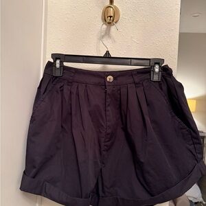 Women’s Pleated Black Shorts